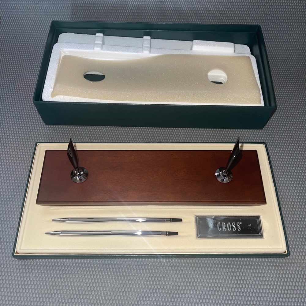 Cross double desk 5224 American cherry new in box pen set